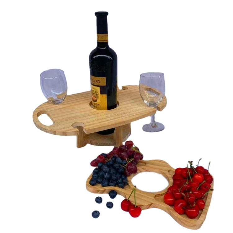Nevosa | Table de pique-nique d'extérieur en bois pliable avec refroidisseur à vin (Couleur bois)