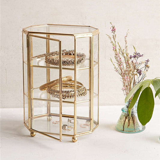 Étagère de rangement en verre décoratif