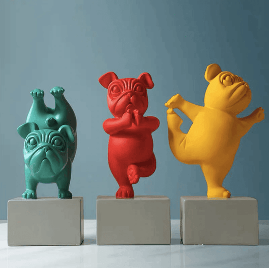 Nevosa | Figurine de Bulldog Abstrait en Résine pour Yoga